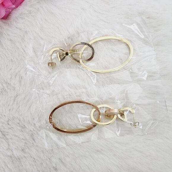 NEW Vita Fede Cassio Convertible Dangle Drop Earrings Gold Tone Metal - Picture 11 of 12